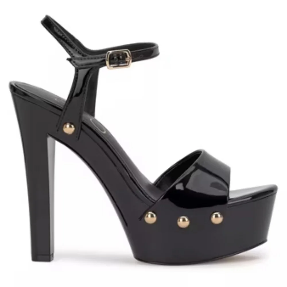 ✨SOLD✨ NEW Jessica Simpson CALENTA Black Patent Platform Sandals Sz 11 - Picture 4 of 10